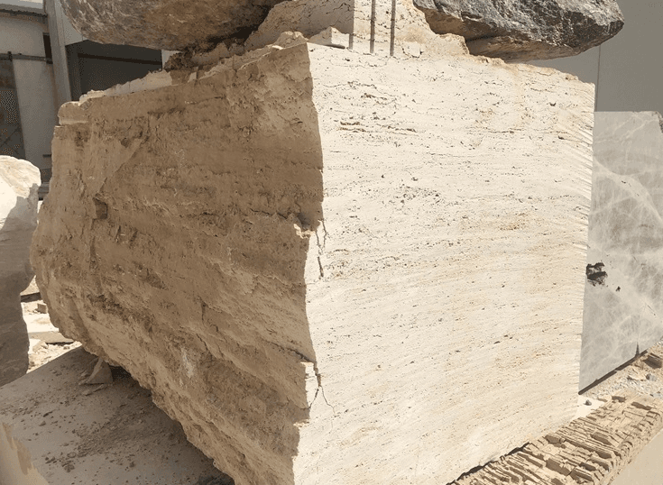 Beige Color Travertine Blocks  For Ground and countertop  or Wall . thumbnail 4