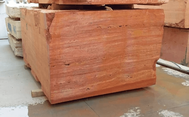 Red Color Travertine Blocks (T104)  Product
